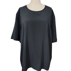 Maggie Barnes Black Dressy Blouse Keyhole Back Boxy Flowy Womens Plus Size 4X